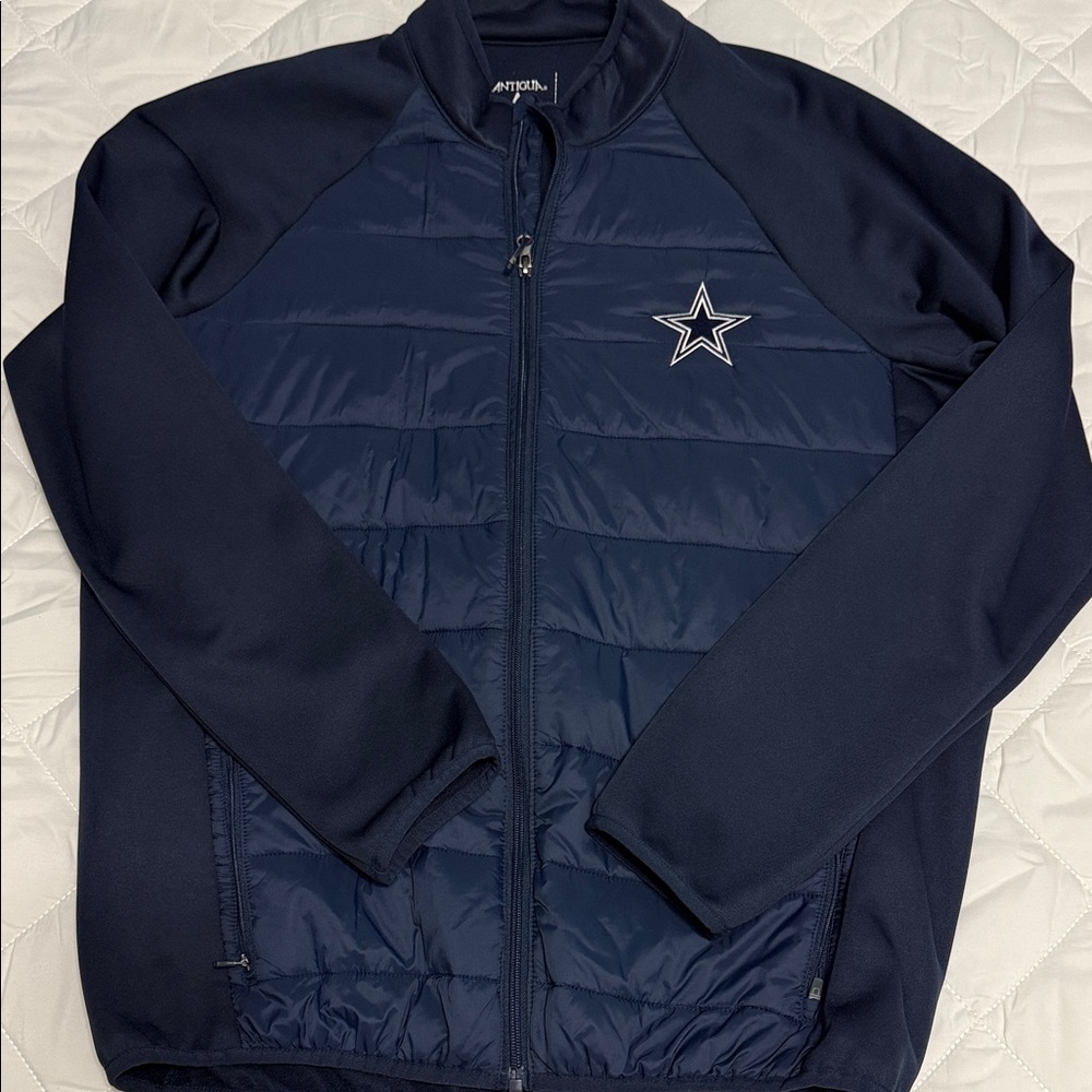 Antigua Men's Dark Blue Puffer Jacket with Star Emblem